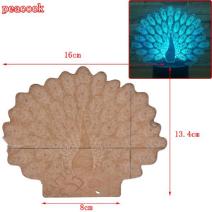 1PCS Fashion New 3D Illusion Lamp RGB LED Night Light Acrylic Panel