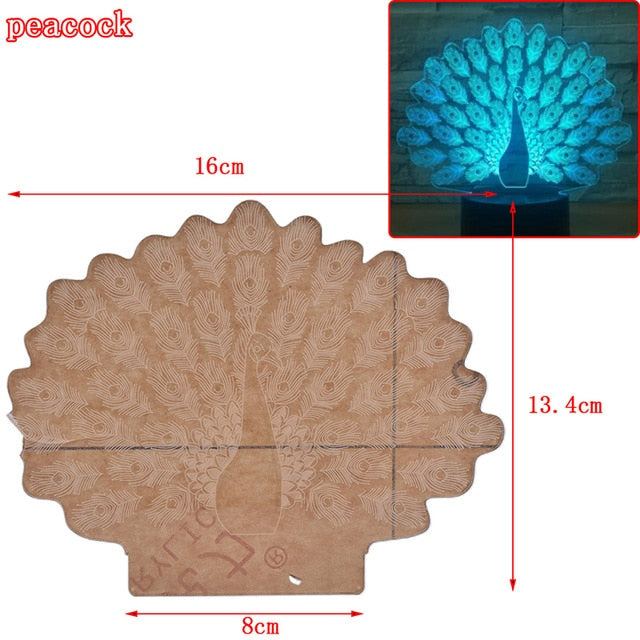1PCS Fashion New 3D Illusion Lamp RGB LED Night Light Acrylic Panel